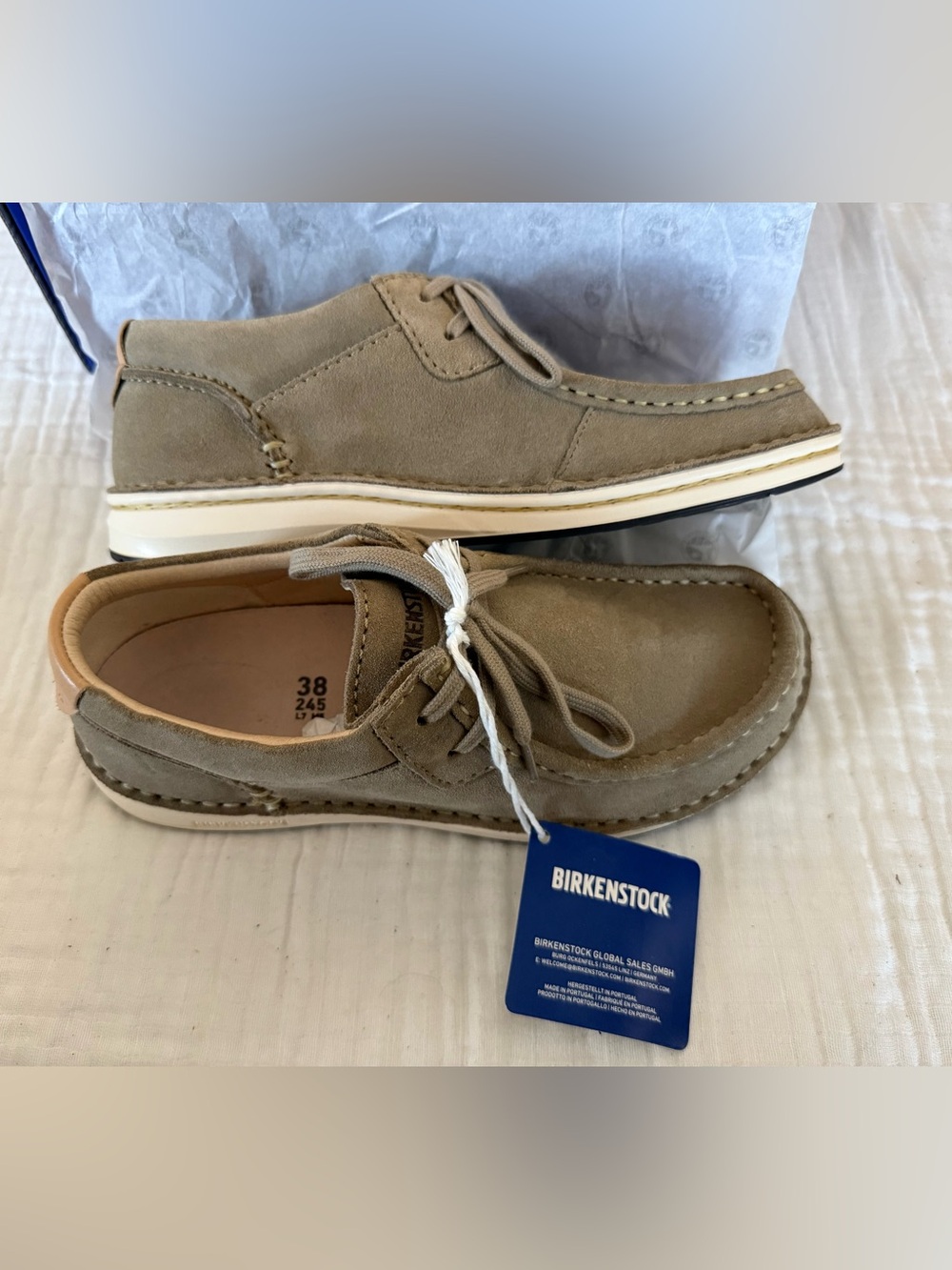 NWT Birkenstock Pasadena Suede Leather Sneaker Size 38 Medium/Narrow